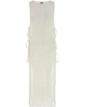 LeKasha Dress Cover Up With Cordons - White