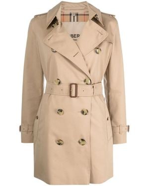 Burberry Gabardine Trench Coat - Natural