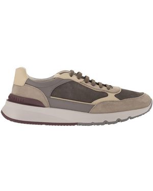 Brunello Cucinelli Multicolour Leather And Suede Runner Trainers - Grey