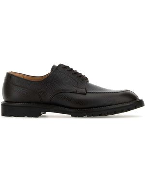 Crockett & Jones Dark Leather Denver Lace-Up Shoes - Black