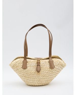 Dolce & Gabbana Woven Raffia Basket Bag - Natural
