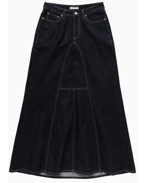 1989 STUDIO Long Denim Skirt Dark - Black