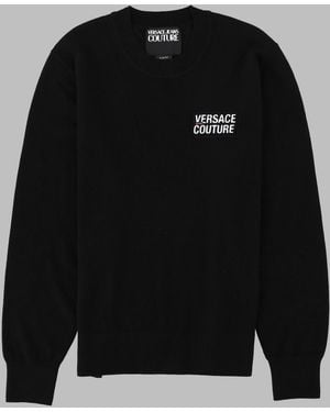 Versace Jeans Couture Maglia Con Patch Logo - Black