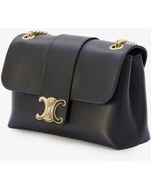 Celine Supple Calfskin Victoire Medium Crossbody Bag in Black | Lyst