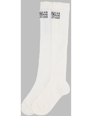 MM6 by Maison Margiela Calzini Con Logo - White