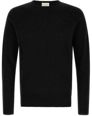 Ma'ry'ya Crew-Neck Jumper With Slits - Black