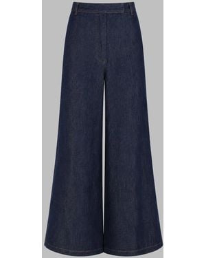 Dries Van Noten High-Waisted Denim Wide-Leg Trousers - Blue