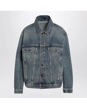Balenciaga Kick Cotton Denim Jacket - Blue