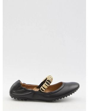 Tod's Ballet Flats With Eyelets - White