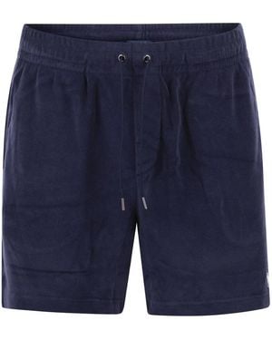 Polo Ralph Lauren Cotton Terry Shorts With Drawstring Waist - Blue