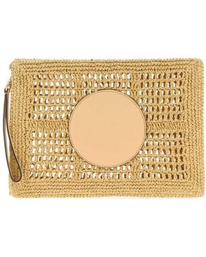 Tory Burch Ella Hand-Crocheted Pouch - Natural