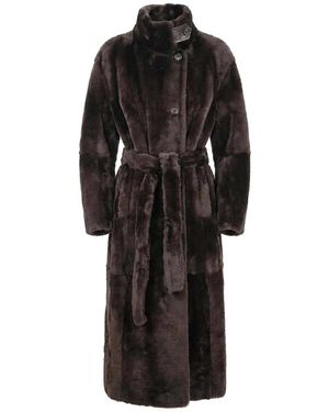 Brunello Cucinelli Fur Overcoat - Black