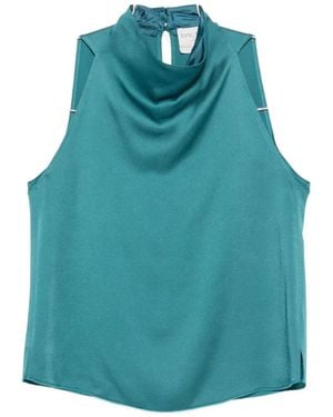forte_forte Satin Turtle-Neck Top - Blue