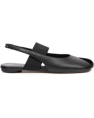 MM6 by Maison Margiela Leather Sandals - Black