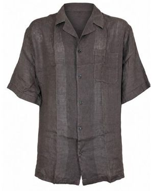 Altea Slub Texture Camp Collar Shirt - Gray