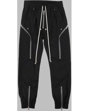 Rick Owens Heizer Cargo Trousers With Zippered Pockets And Adjustable Cuffs - Black