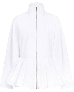 Alaïa Alaia Cotton Poplin Peplum Jacket - White