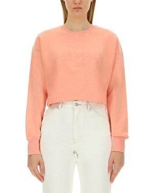 Balmain Sweatshirt With Logo - White