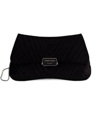 Emporio Armani Velvet Clutch - Black