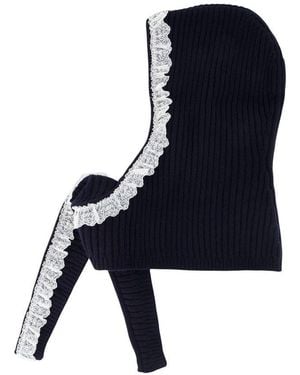 Ganni Lace Balaclava - Blue