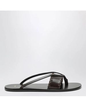 Jude Leather Flipflop Sandals - Black