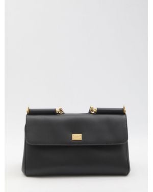 Dolce & Gabbana Leather Shoulder Bags - Black