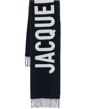 Jacquemus Logo Wool Scarf - Blue