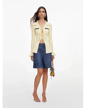 Self-Portrait Knit Tie Top - Blue