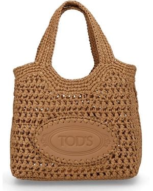 Tod's Borsa Shopping Mini Con Logo - Brown
