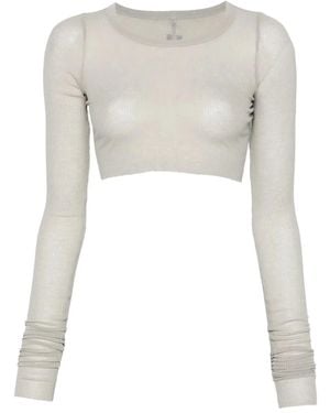 Rick Owens Ls Crop T - White