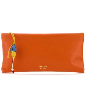 Prada Nappa Leather Pouch - Orange