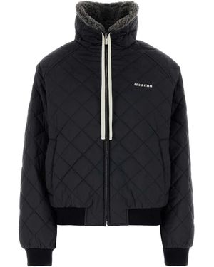 Miu Miu Polyester Down Jacket - Black