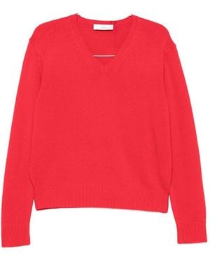 DUNST Wool And Cashmere V-Necked Jumper - Red