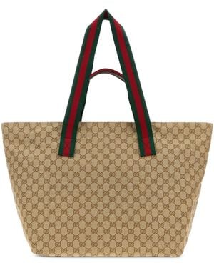 Gucci Gg Fabric Medium Shopping Bag - Natural