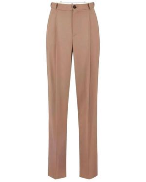 Elisabetta Franchi Dart-Detail Gabardine Trousers - Natural