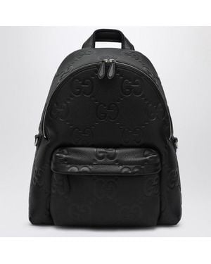 Gucci Jumbo Gg Leather Gg Backpack - Black