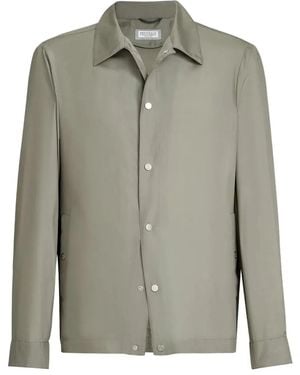 Brunello Cucinelli Silk Blouson Jacket - Green