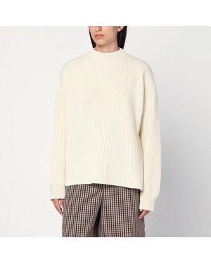 Jil Sander Ribbed Crewneck Sweater - White