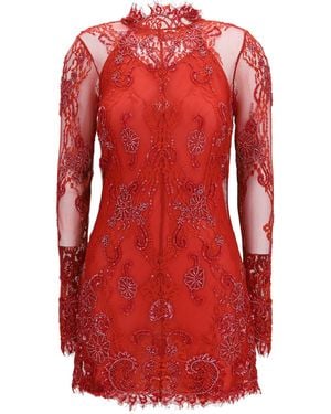 Blumarine Embroidered Lace Mini Dress
