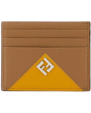 Fendi Leather Card Holder - Orange