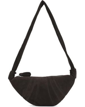 Lemaire Ebony Leather Small Croissant Bag - Black
