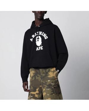 A Bathing Ape Hoodie With Logo Print - Black