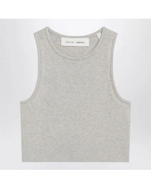 Fear Of God Ribbed Greige Cropped Top - Grey