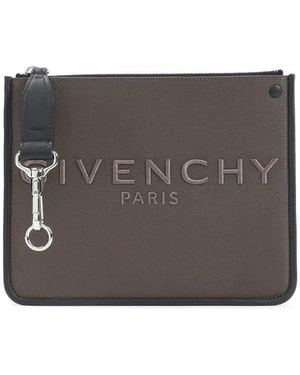 Givenchy Canvas Zipped Pouch - Grey