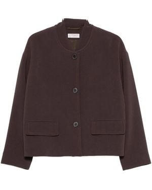 Alberto Biani Button-Fastening Flap-Pocket Jacket - Brown