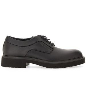 Ferragamo Derby With Ornament - Gray