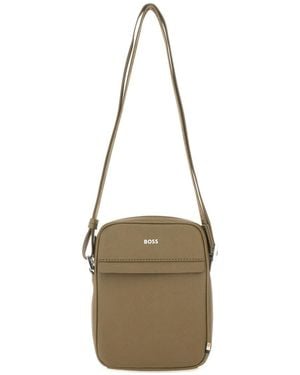 BOSS "Reporter" Bag With Logo - Natural