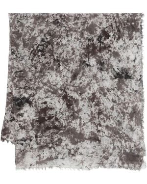 Avant Toi "Zola" Camouflage Effect Modal Linen Silk Scarf 130X135 - Gray