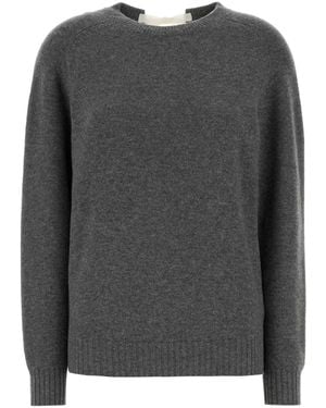 Carven Kn250-Knit Top-Tie-Back Sweater - Gray