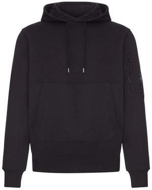 C.P. Company C.P.Company Cotton Sweatshirt With Hood And Drawstring - Blue